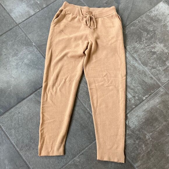 Gentle Herd 100% cashmere camel tan drawstring jogger pants with pockets size XL - Picture 3 of 9